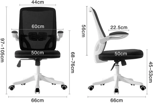 Vista 2 de Office Chair Ergonomic Swivel Mesh Mid Back Computer Desk Chair with Flip Up Arms Color Optional(Black)