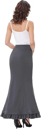 Vista 6 de Belle Poque BP203 - Falda de sirena con volantes estilo victoriano para mujer