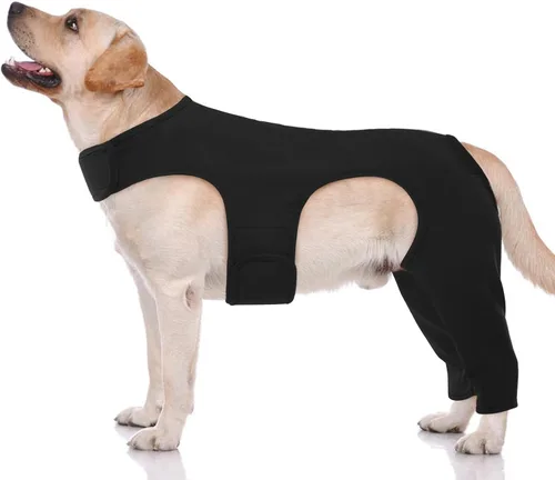 Vista 13 de ROZKITCH Manga para Perro para Patas Traseras, Manga para Mascotas para Evitar que el Perro Lame Heridas, Protector de Codo, Traje de Recuperación