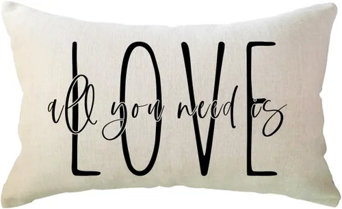 Vista 10 de Fundas de almohada lumbar decorativas de 12 x 20 pulgadas, decoración del día de San Valentín para sofá, sofá, porche (rosa)