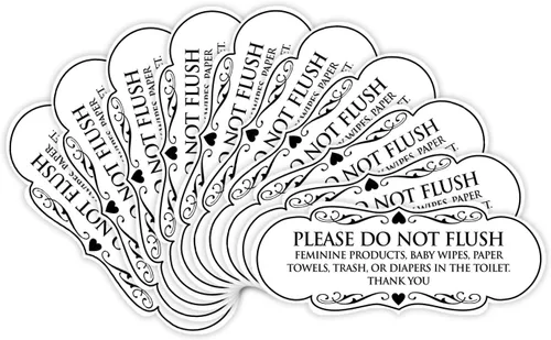 Vista 46 de Signs ByLITA Designer Please Do Not Flush Etiqutte Letrero (negro) - Pequeño 1 paquete