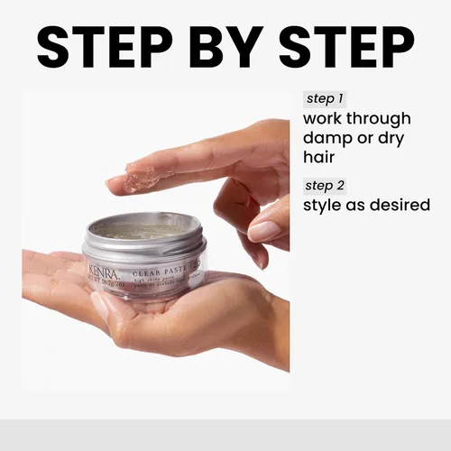 Vista 4 de Kenra Clear Paste 20 Estilizador de alto brillo Alta sujeción y control Texturizante Todo tipo de cabello
