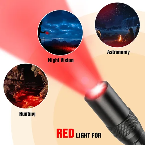 Vista 2 de EverBrite Linterna de luz roja con 395nm UV y luz blanca