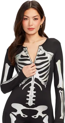 Vista 31 de Tipsy Elves Form Fitting & Flattering Skeleton Bodysuit for Halloween - Women's Skeleton Costume