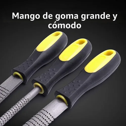 Vista 3 de AihuiWood - Juego de 3 limas de madera para carpintería, redondas, semicirculares, planas, de acero al carbono de alta calidad para carpintería