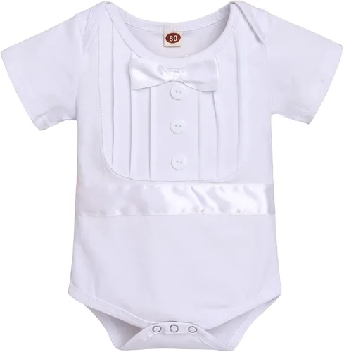 Vista 5 de Conjunto de ropa de 2 piezas para bautizo de bebé y niño, con tirantes, para boda, esmoquin y caballero