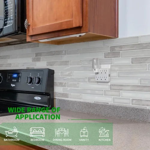 Vista 7 de LONGKING Protector contra salpicaduras de mármol despegable y adhesivo de 10 hojas para cocina, protector contra salpicaduras de azulejos