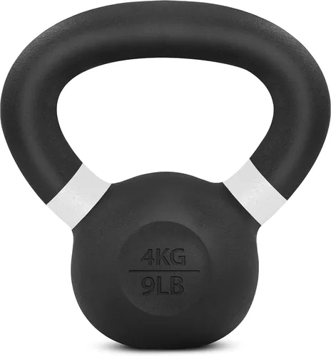 Vista 15 de Yes4All Powder Coated Kettlebell, Cast Iron Core Kettlebells with Non-Slip Handle & Flat Bottom for Conditioning, Heavy Duty for Strength Training