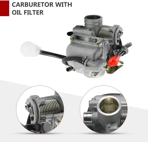 Vista 4 de Carburador PD24J para GY6 de 4 tiempos 125cc 150cc ATV Go Karts Scooter Ciclomotores QMJ/QMI157 QMJ/QMI152 - Colector de admisión Fiameter 24mm