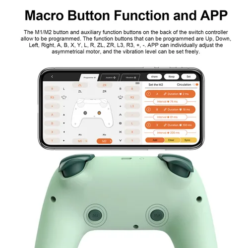 Vista 3 de PXN Wireless Switch Controller for Nintendo Switch Lite OLED iOS 16 Version Only with APP NFC Turbo Screenshot Gyro Axis Vibration Programmable