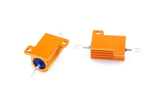 Vista 6 de Resistor de carcasa de aluminio electrónico de 25 W, 2 ohmios y 5% bobinado de alambre dorado (paquete de 2)