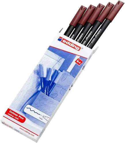Vista 2 de edding Bolígrafo de 1200 colores fino - rojo inglés - 10 bolígrafos - punta redonda 0.039 in - rotulador para dibujo y escritura - para escuela