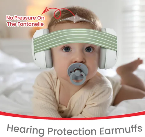 Vista 7 de Orejeras para bebés con protección contra el ruido para bebés de hasta 36 meses Verde