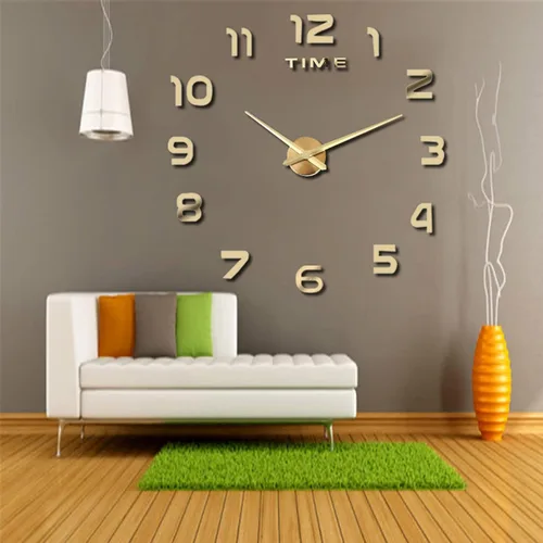 Vista 6 de THIDARGO Reloj de pared grande 3D DIY con números romanos y arábigos, sin marco, superficie de espejo, calcomanía de pared para decoración del hogar