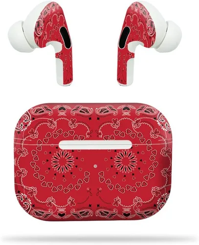 Vista 3 de MightySkins - Funda protectora de vinilo compatible con Apple Airpods Pro, diseño de cheurón azul bebé, protección duradera y única, fácil