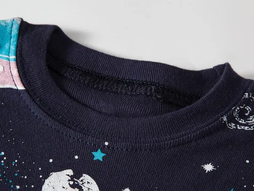 Vista 2 de Dolphin&Fish pijama suave para niños y niñas, 100% algodón, pijama de manga larga para niños 4p Dino
