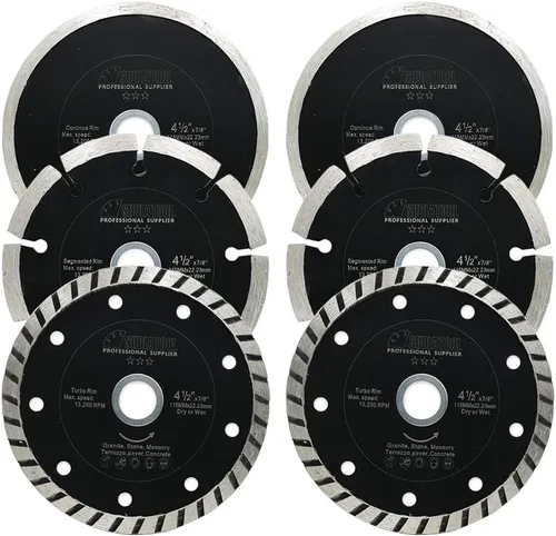 Vista 8 de SHDIATOOL Kit de discos de corte de hojas de sierra de diamante de 4 pulgadas para rueda de corte segmentada de azulejos de porcelana 7/8 "o 5/8