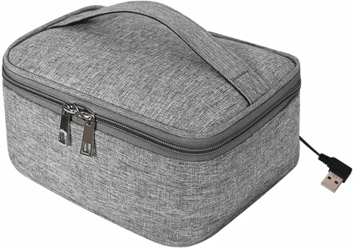 Vista 8 de Fiambreras portátiles con carga USB, mini lonchera eléctrica portátil, calentador de alimentos, calentador de alimentos, bolsa de almuerzo