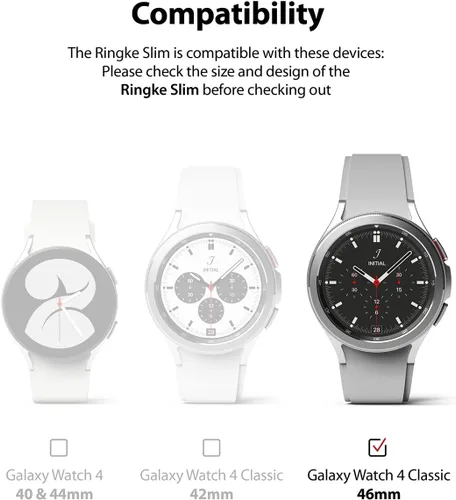 Vista 2 de Ringke Funda delgada [paquete de 2] compatible con Galaxy Watch 4 Classic de 1.811 pulgadas, reloj 4 bisel [solo marco] cubierta dura