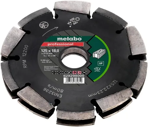 Vista 4 de Metabo - Modelo/Aplicación: Hormigón 5x3/4x7/8 Dblrow Slotting Blade (628298000), Diamond Wheels - Hoja de ranurado