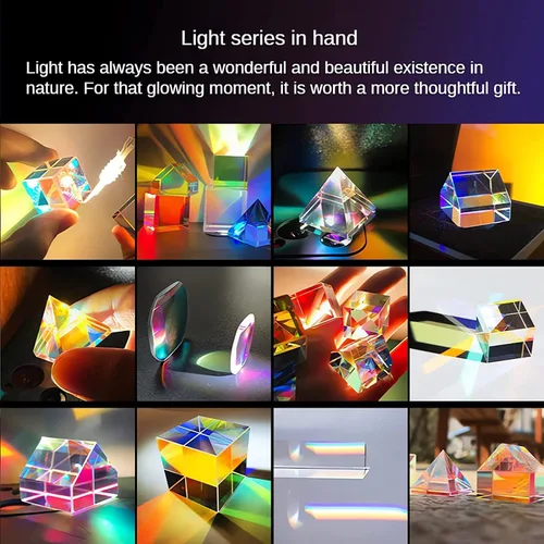 Vista 6 de Nuevo cubo de prisma mágico 2023, mini cubo de prisma de cristal K9, cubos de prisma de color arcoíris, atrapa el sol, el cubo original