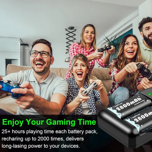 Vista 7 de Rapthor - Batería de repuesto para Xbox One (2 baterías y 1 cargador)