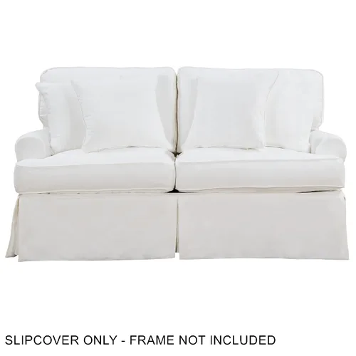 Vista 2 de Sunset Trading Horizon Loveseat - Juego de funda deslizante solo - Performance White