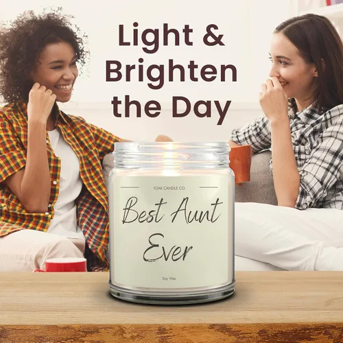 Vista 5 de 1OAK Vela para Tía - Mejores Regalos para Tía para Navidad de Sobrina, Sobrino - Velas con Aroma de Vainilla - Mejores Regalos para la Mejor Tía
