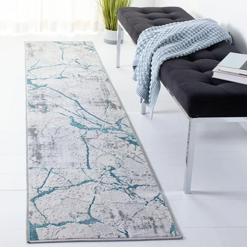 Vista 40 de SAFAVIEH Amelia Collection - Alfombra decorativa de 2 x 4 pies, gris y negro, diseño abstracto moderno, no desprende pelusa y de fácil cuidado