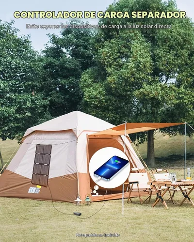 Vista 4 de Controlador solar portátil del cargador, carga rápida USB-C de 60W