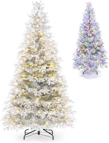 Vista 28 de GOFLAME Árbol de Navidad preiluminado de 7.5 pies con control remoto 3-Verde