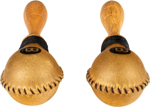 Vista 2 de Meinl Percussion Maracas de cuero crudo natural MSM2