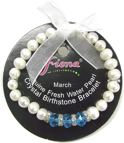 Vista 4 de Linpeng Elegante pulsera de piedra natal de perlas cultivadas de agua dulce para mujer, turquesa, 7 5 pulgadas de EE. UU