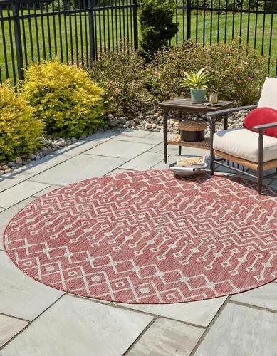 Vista 31 de Unique Loom Outdoor Trellis Collection - Alfombra de área con diseño de enrejado tribal (2 pies 2 pulgadas x 3 pies 1 pulgada, ovalada, azul/marfil)