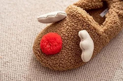 Vista 7 de Pantuflas de forro polar cálidas para mujer, de dibujos animados, para invierno, suaves, acogedoras, antideslizantes, de felpa, sin cordones, botas