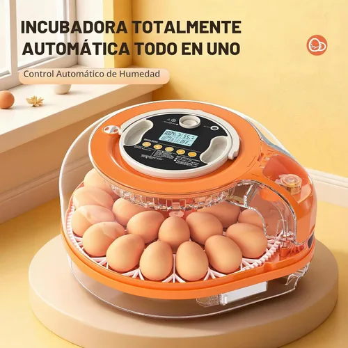 Vista 2 de Incubadora de 26 huevos para incubar huevos, giro automático, control de naranja blanco
