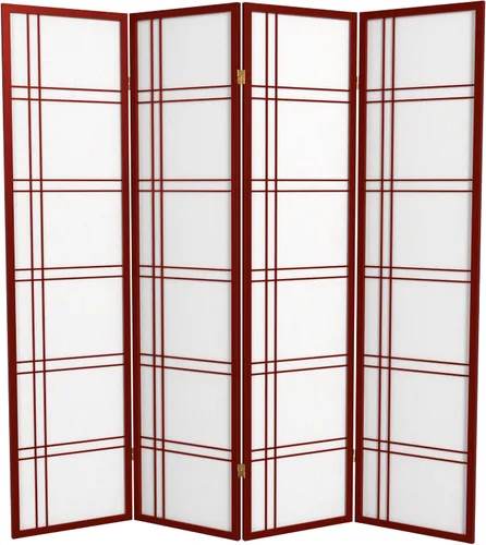 Vista 17 de Oriental Furniture - Pantalla Shoji de doble cruz de 6 pies de alto, color negro, 3 paneles