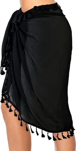 Vista 3 de Womens Beach Wrap Skirt Sarong Chiffon Tassels Short Swimsuit Bikini Cover Ups for Women