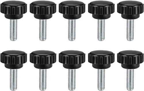 Vista 12 de uxcell Perillas de sujeción moleteadas con rosca métrica macho M4 x 0.394 in, tornillo de agarre para pulgar, tipo perno de mango de sujeción manual