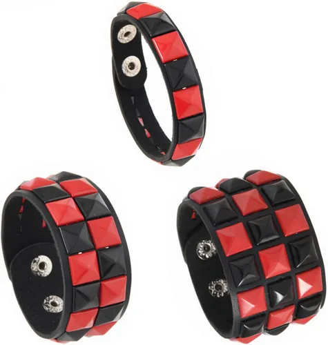 Vista 8 de 3 pulseras punk, pulseras de cuero con tachuelas, pulsera emo, pulseras góticas ajustables para hombres y mujeres
