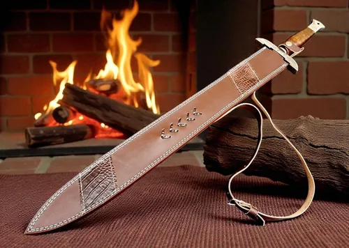 Vista 8 de Wilson Roy Acero de Damasco personalizado/espada/daga/espada celta 32 "espada de camping gladiosa de largo