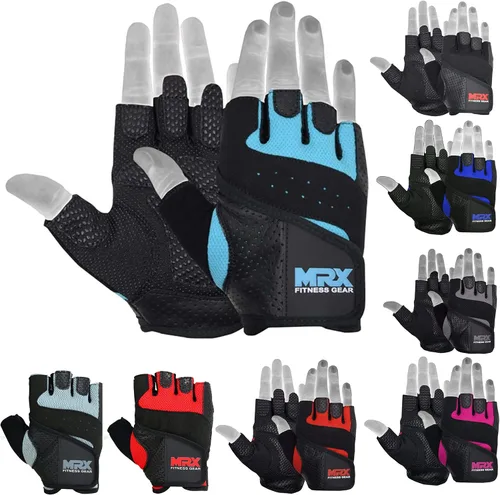 Vista 9 de MRX Guantes de levantamiento de pesas Pro Series Gym Fitness Entrenamiento Culturismo Guantes Tamaños
