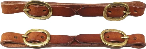 Vista 2 de CHALLENGER Horse Western Flat Leather Curb Strap Brass 403RT01