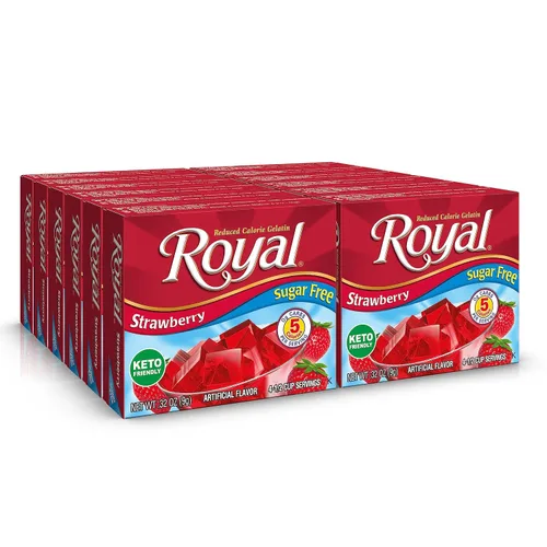 Vista 12 de Royal Mezcla para postre de gelatina de cereza, sin azúcar y sin carbohidratos (12 cajas de 0.32 oz)
