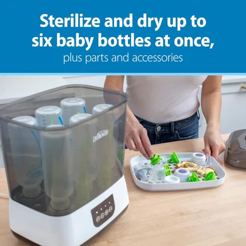 Vista 3 de Dr. Brown's Esterilizador y secadora todo en uno para biberones, piezas y otros artículos esenciales para recién nacidos y cepillo de limpieza