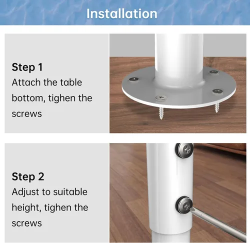Vista 8 de Patas de mesa ajustables, patas de escritorio de metal de altura ajustable, patas ajustables para mesa, computadora, escritorio, mesa de comedor