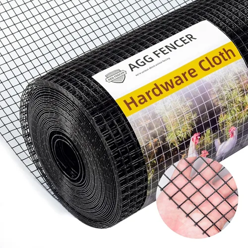 Vista 7 de Tela Metálica Negra de 8 pulgadas x 25 pies, Malla de Alambre de 1/2 pulgada 19Ga Recubierta de PVC y Vinilo, Rollo de Cercado de Alambre de Pollo