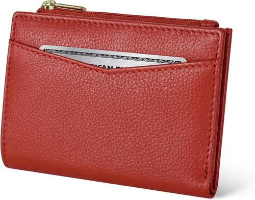 Vista 19 de Oak Leathers Cartera de cuero para mujer – Monedero pequeño RFID para tarjetas de crédito y soporte de identificación para damas, regalo