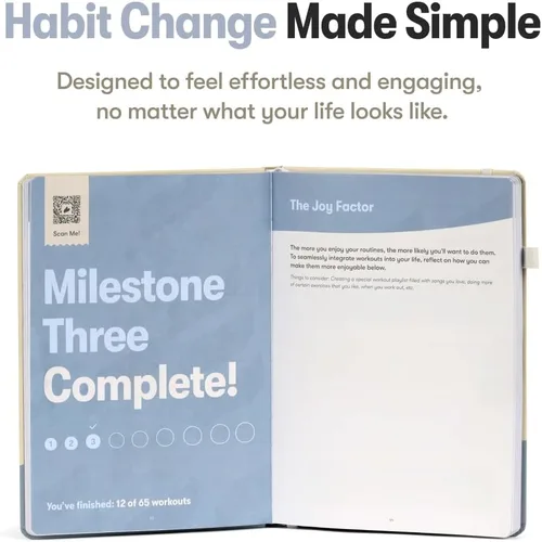 Vista 4 de The Weightlifting Transformation Gym Buddy Journal de Habit Nest. Entrenador de 12 semanas y rastreador de progreso. Requiere equipo completo
