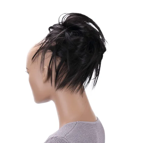 Vista 30 de CAISHA Prettyshop - Banda elástica XXL tipo postizo de cabello voluminoso ondulado, ideal para peinados recogidos de novias o rodetes desaliñados